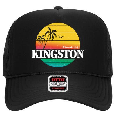 Kingston Jamaica Retro High Crown Mesh Back Trucker Hat