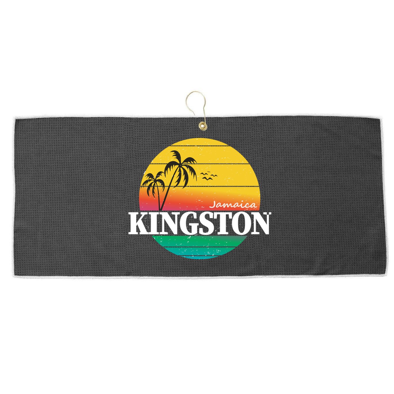 Kingston Jamaica Retro Large Microfiber Waffle Golf Towel