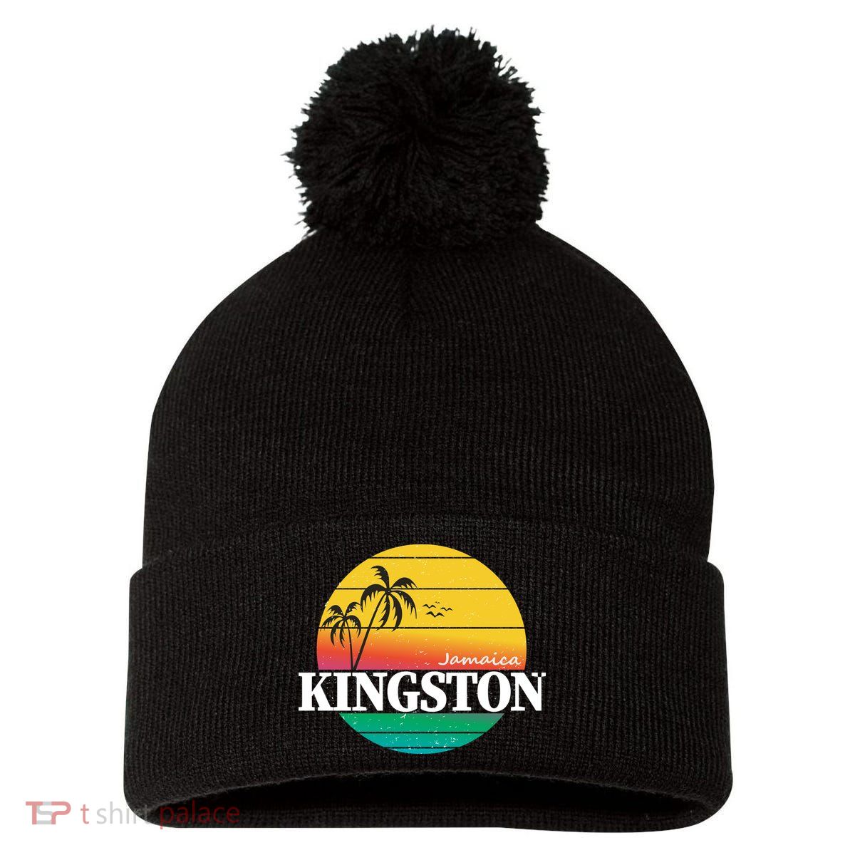 Kingston Jamaica Retro Pom Pom 12in Knit Beanie