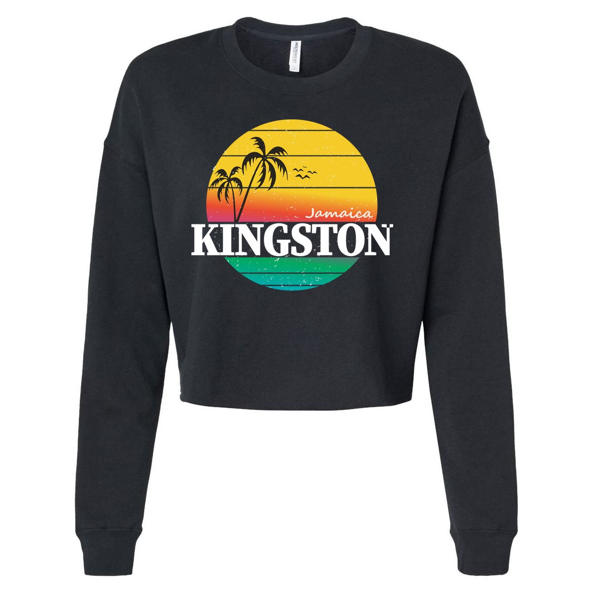 Kingston Jamaica Retro Cropped Pullover Crew