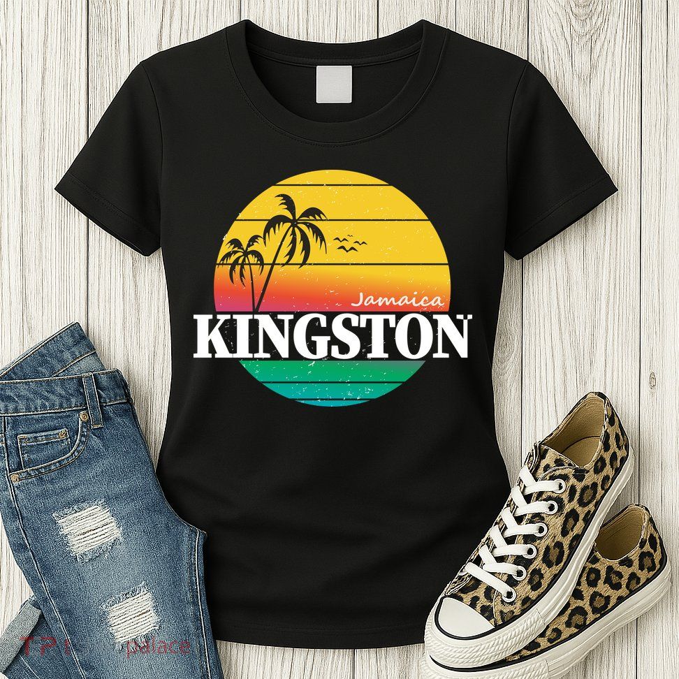 Kingston Jamaica Retro Womens T-Shirt