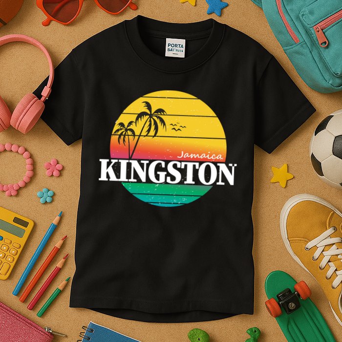 Kingston Jamaica Retro Kids T-Shirt