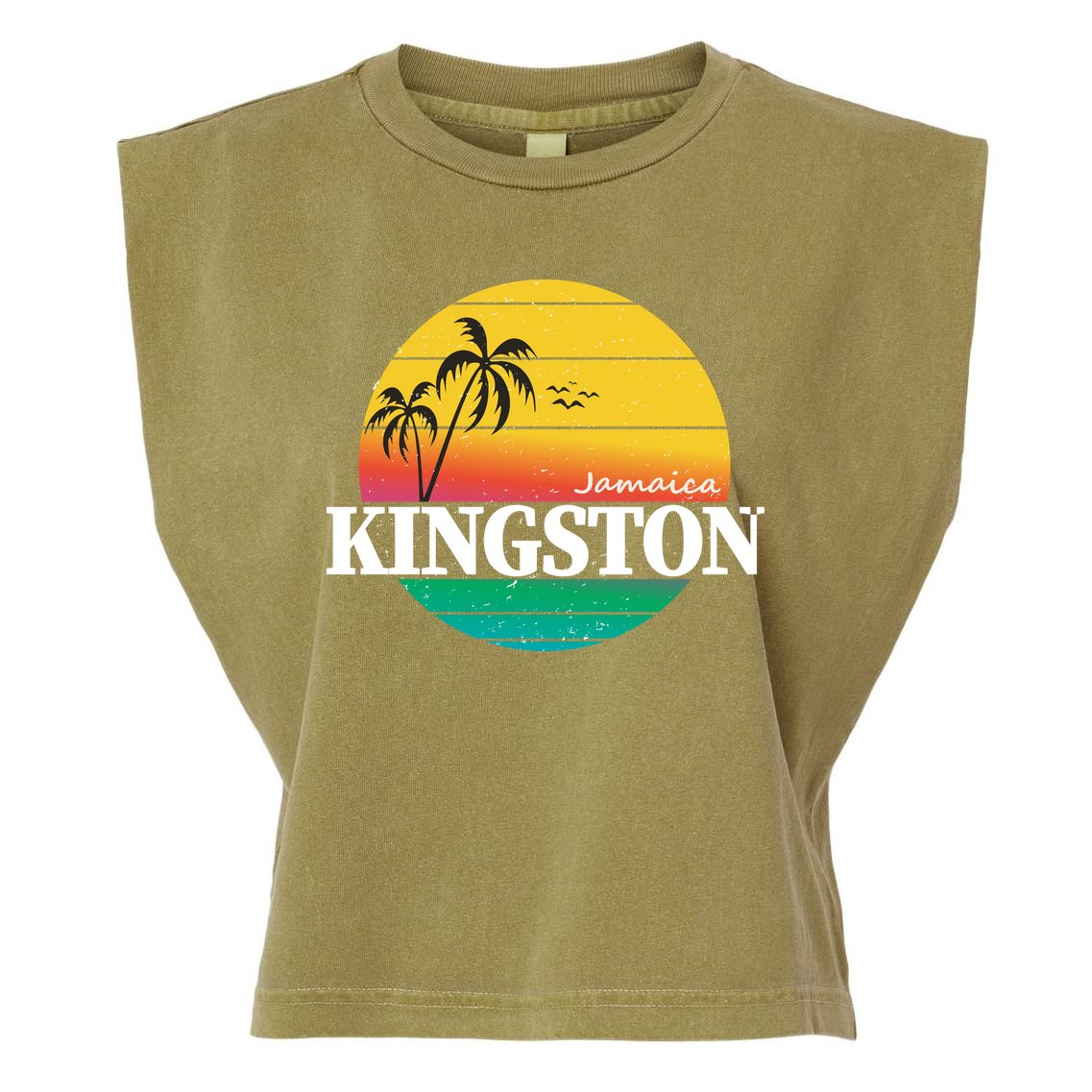 Kingston Jamaica Retro Garment-Dyed Women's Muscle Tee