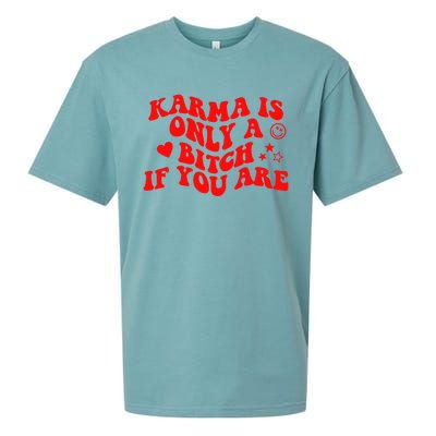 Karma Is Only A B If You Are Aesthetic Retro Cool Gift Sueded Cloud Jersey T-Shirt