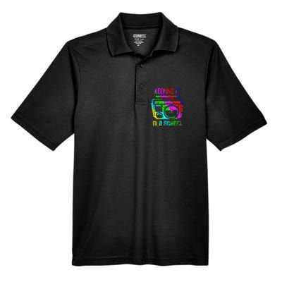 Keeping It Old School 80s 90s Portable Stereo Retro Music Men's Origin Performance Pique Polo