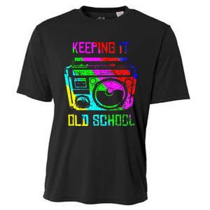 Keeping It Old School 80s 90s Portable Stereo Retro Music Cooling Performance Crew T-Shirt