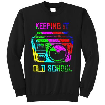 Keeping It Old School 80s 90s Portable Stereo Retro Music Sweatshirt