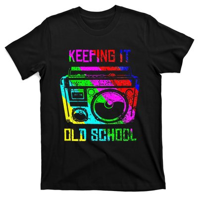 Keeping It Old School 80s 90s Portable Stereo Retro Music T-Shirt