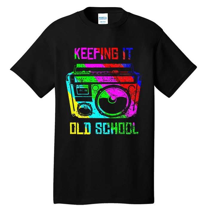 Keeping It Old School 80s 90s Portable Stereo Retro Music Tall T-Shirt