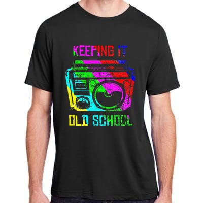 Keeping It Old School 80s 90s Portable Stereo Retro Music Adult ChromaSoft Performance T-Shirt