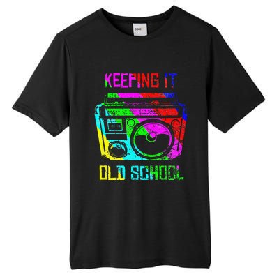 Keeping It Old School 80s 90s Portable Stereo Retro Music Tall Fusion ChromaSoft Performance T-Shirt