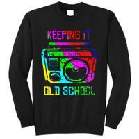 Keeping It Old School 80s 90s Portable Stereo Retro Music Tall Sweatshirt