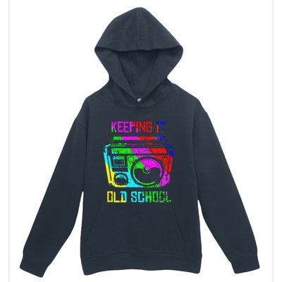 Keeping It Old School 80s 90s Portable Stereo Retro Music Urban Pullover Hoodie