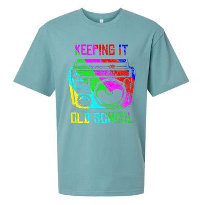 Keeping It Old School 80s 90s Portable Stereo Retro Music Sueded Cloud Jersey T-Shirt