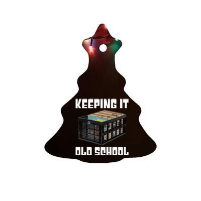 Keeping It Old School Music Vinyl Records Lp Lover Ceramic Tree Ornament