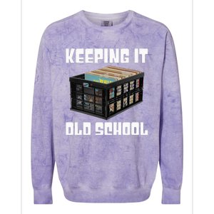 Keeping It Old School Music Vinyl Records LP Lover Colorblast Crewneck Sweatshirt