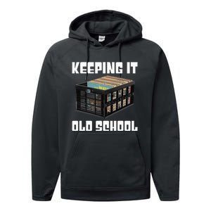 Keeping It Old School Music Vinyl Records LP Lover Performance Fleece Hoodie