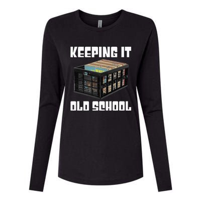 Keeping It Old School Music Vinyl Records LP Lover Womens Cotton Relaxed Long Sleeve T-Shirt