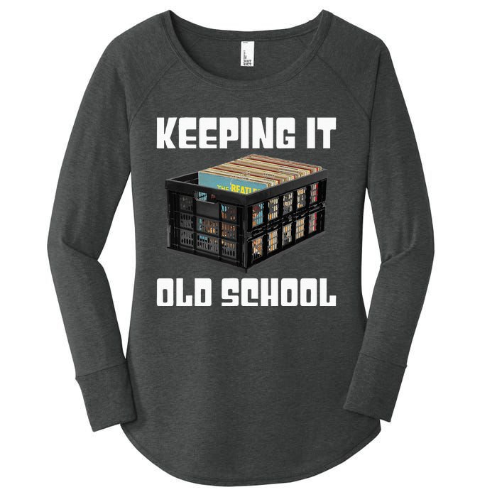 Keeping It Old School Music Vinyl Records LP Lover Women's Perfect Tri Tunic Long Sleeve Shirt