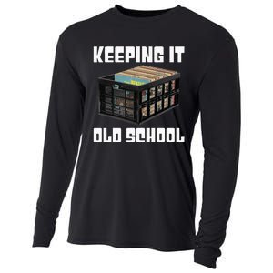 Keeping It Old School Music Vinyl Records LP Lover Cooling Performance Long Sleeve Crew