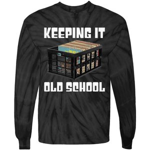 Keeping It Old School Music Vinyl Records LP Lover Tie-Dye Long Sleeve Shirt