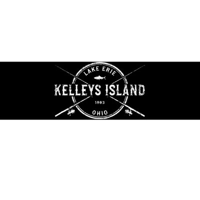 Kelleys Island Oh Vintage Crossed Fishing Rods Bumper Sticker