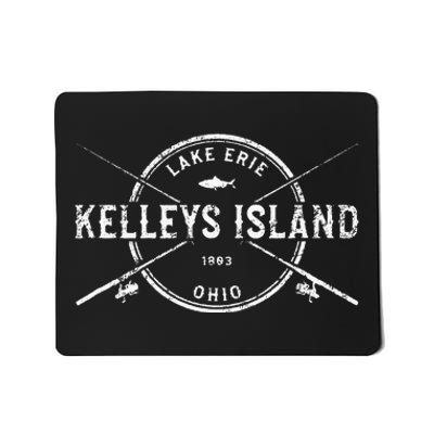 Kelleys Island Oh Vintage Crossed Fishing Rods Mousepad