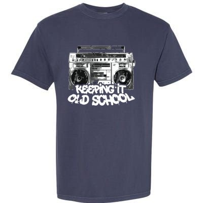 Keeping It Old School Vintage Boombox Graffiti Garment-Dyed Heavyweight T-Shirt