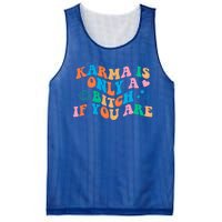 Karma Is Only A B If You Are Aesthetic Trendy Gift Mesh Reversible Basketball Jersey Tank