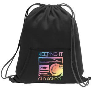 Keeping It Old School Retro 80s 90s Boombox Music Sweatshirt Cinch Pack Bag