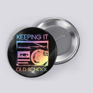 Keeping It Old School Retro 80s 90s Boombox Music Button