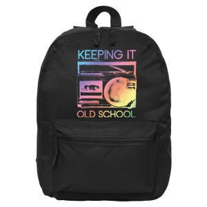 Keeping It Old School Retro 80s 90s Boombox Music 16 in Basic Backpack