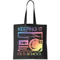 Keeping It Old School Retro 80s 90s Boombox Music Tote Bag