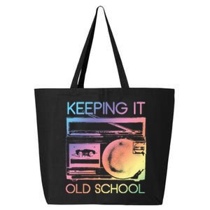 Keeping It Old School Retro 80s 90s Boombox Music 25L Jumbo Tote