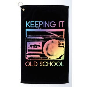 Keeping It Old School Retro 80s 90s Boombox Music Platinum Collection Golf Towel