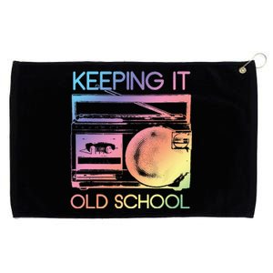 Keeping It Old School Retro 80s 90s Boombox Music Grommeted Golf Towel