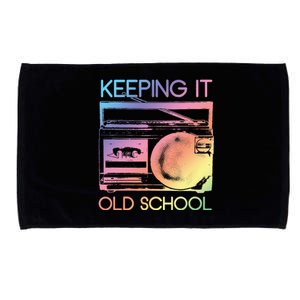 Keeping It Old School Retro 80s 90s Boombox Music Microfiber Hand Towel