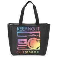 Keeping It Old School Retro 80s 90s Boombox Music Zip Tote Bag