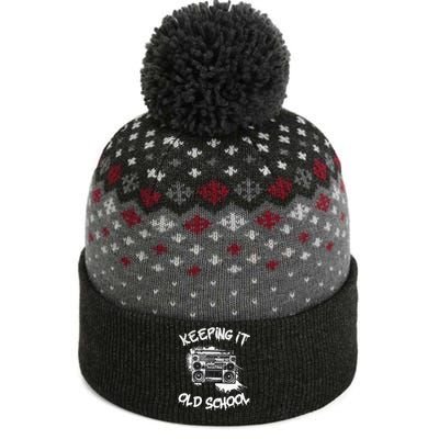 Keeping It Old School Vintage Boombox 80s Hip Hop Graffiti The Baniff Cuffed Pom Beanie