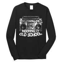 Keeping It Old School Vintage Boombox Graffiti Long Sleeve Shirt