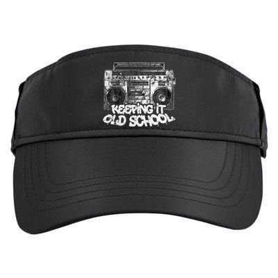 Keeping It Old School Vintage Boombox Graffiti Adult Drive Performance Visor