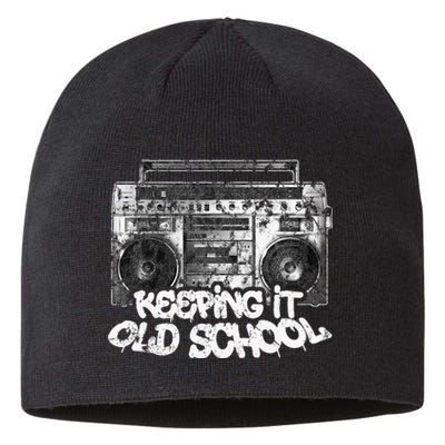 Keeping It Old School Vintage Boombox Graffiti Sustainable Beanie