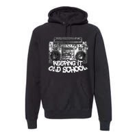 Keeping It Old School Vintage Boombox Graffiti Premium Hoodie