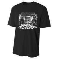 Keeping It Old School Vintage Boombox Graffiti Performance Sprint T-Shirt