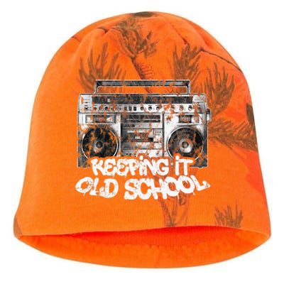 Keeping It Old School Vintage Boombox Graffiti Kati - Camo Knit Beanie