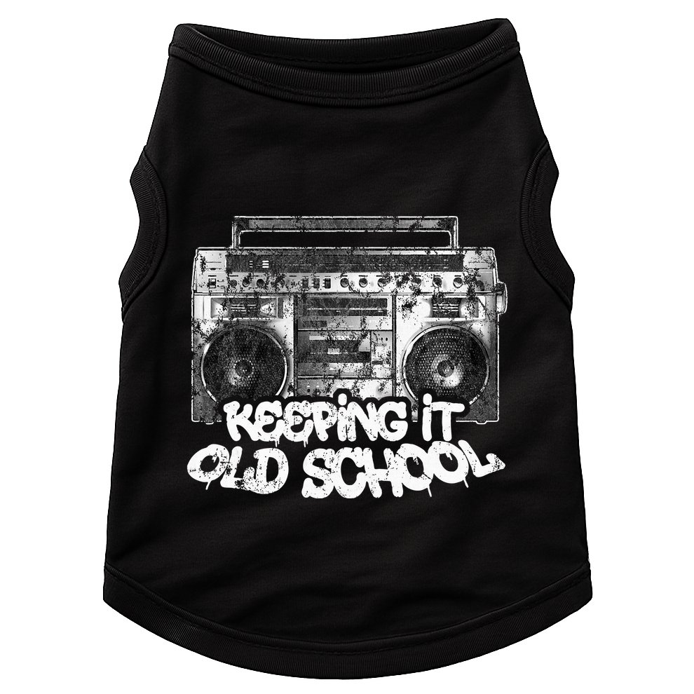 Keeping It Old School  Vintage Boombox Graffiti Doggie Tank