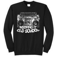 Keeping It Old School  Vintage Boombox Graffiti Sweatshirt