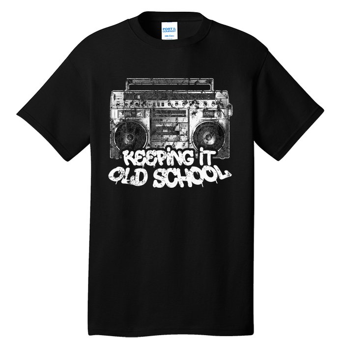 Keeping It Old School  Vintage Boombox Graffiti Tall T-Shirt