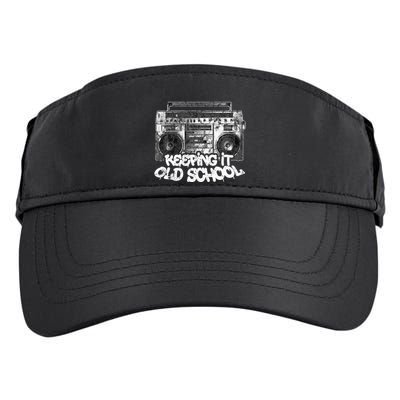 Keeping It Old School  Vintage Boombox Graffiti Adult Drive Performance Visor