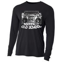 Keeping It Old School  Vintage Boombox Graffiti Cooling Performance Long Sleeve Crew